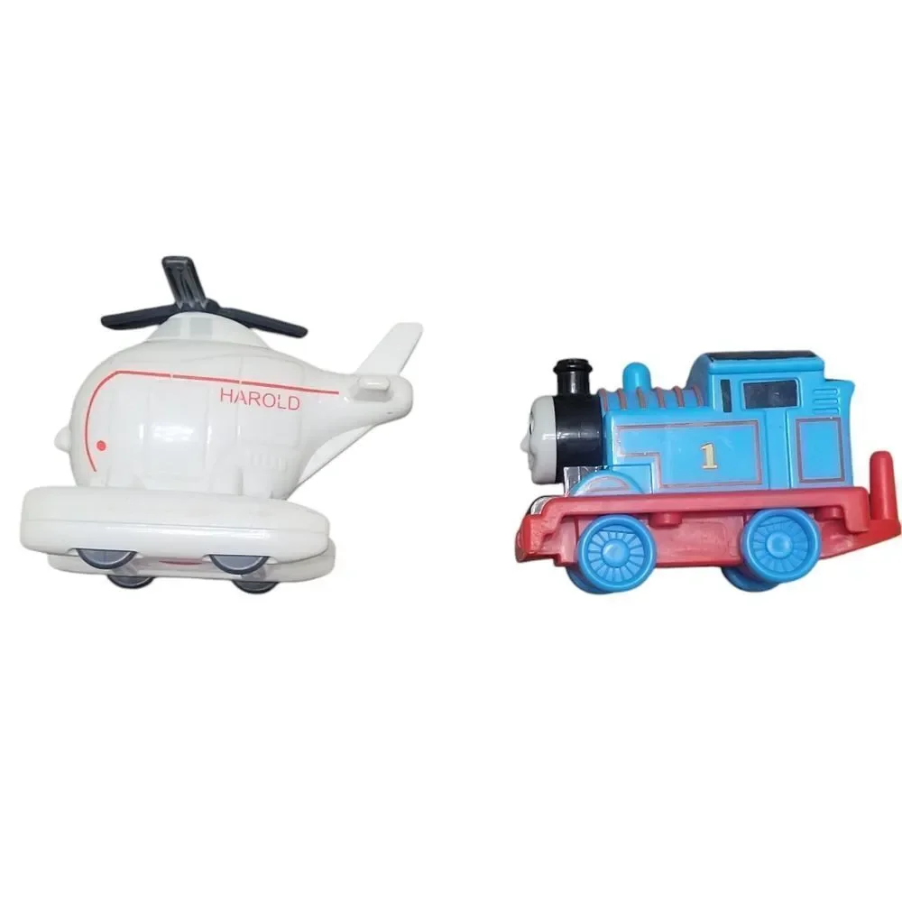 Plastic Thomas the train set with Harold the helicopter